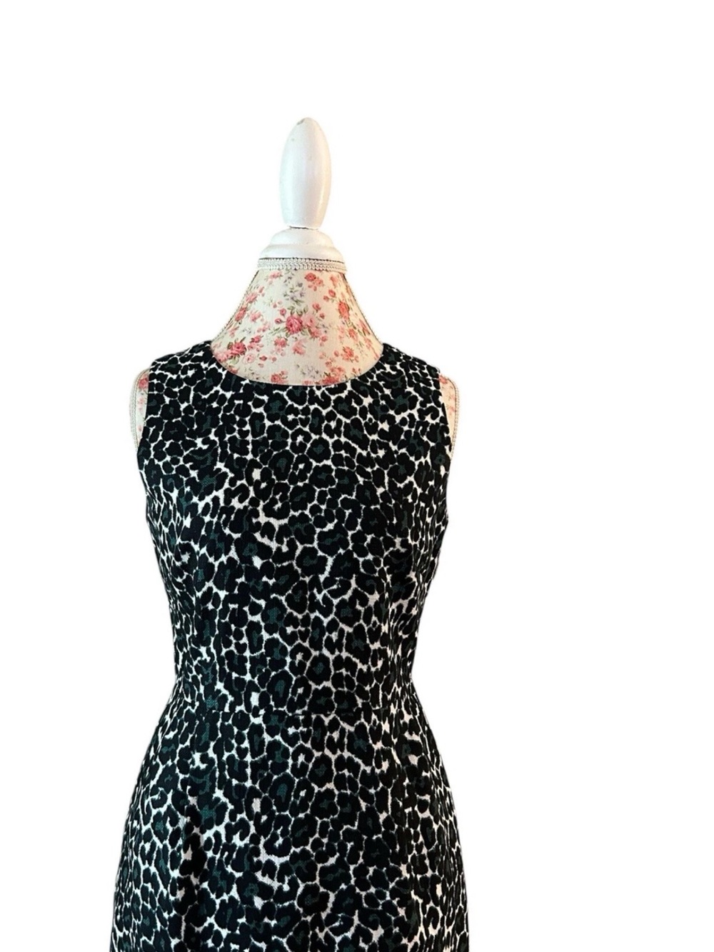 J Crew Leopard Cheetah Dress 4 Pleated Skirt Pinup Bombshell Shift Old Money